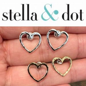 NWOT STELLA & DOT HEART EARRINGS